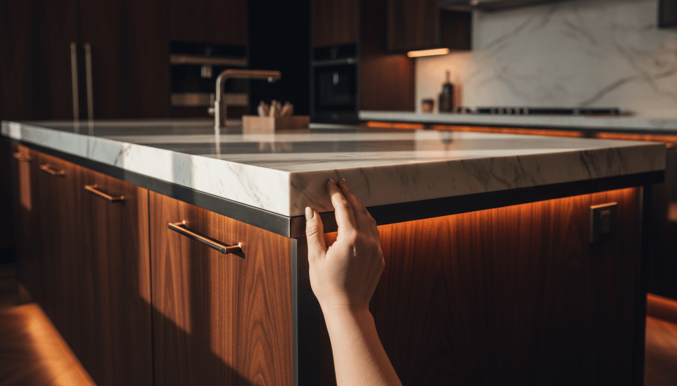 Premium kitchen cabinetry with Italian-quality craftsmanship and stone countertop