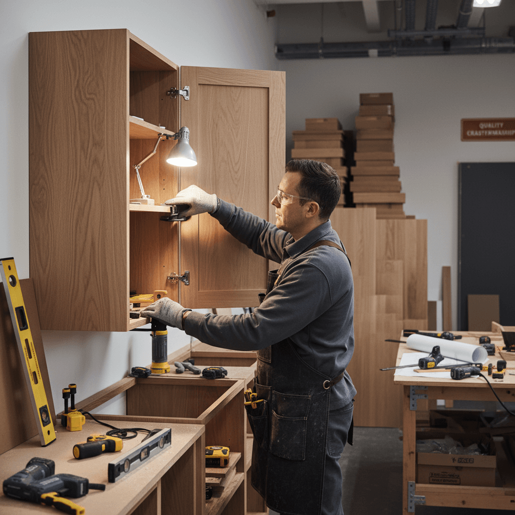 Professional cabinet installation process