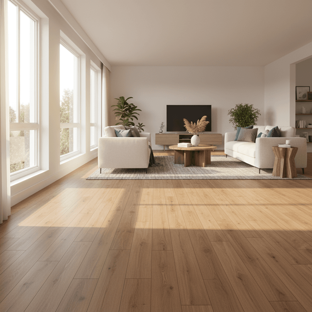 Premium flooring installation in modern residential space
