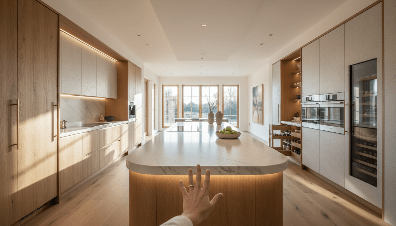 Modern luxury kitchen renovation with Italian cabinetry and premium finishes in Tampa home