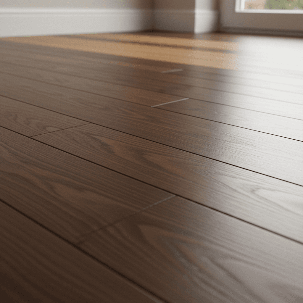 High-quality hardwood flooring with premium finish and precision seams